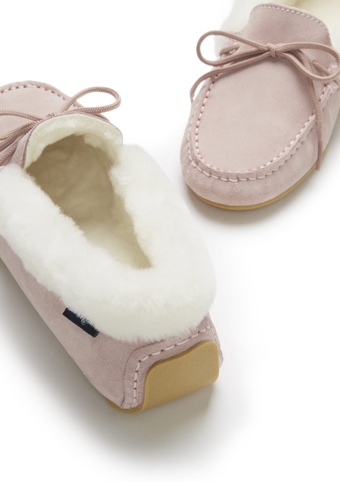 Women's slippers, sheepskin, ice pink suede  