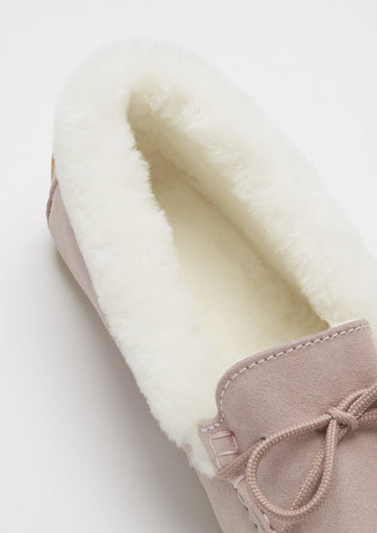 Women's slippers, sheepskin, ice pink suede  