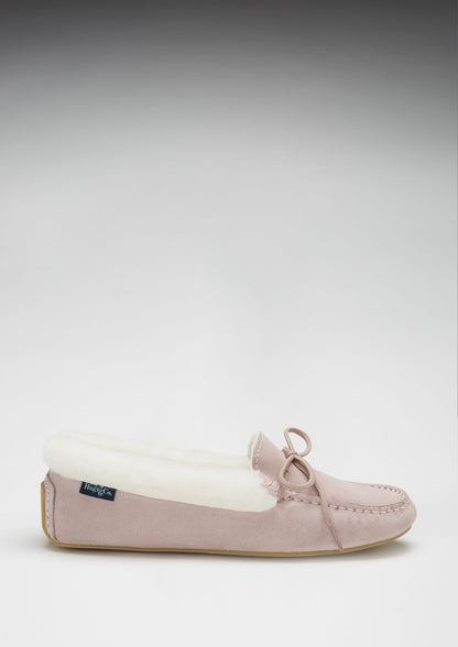 Women's slippers, sheepskin, ice pink suede  