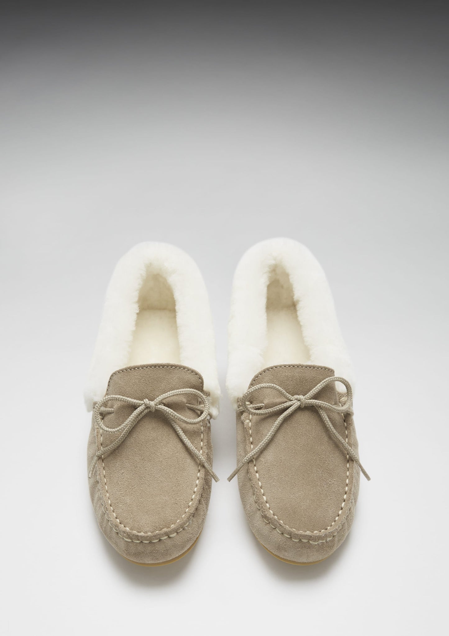 Women's slippers, sheepskin, taupe suede  