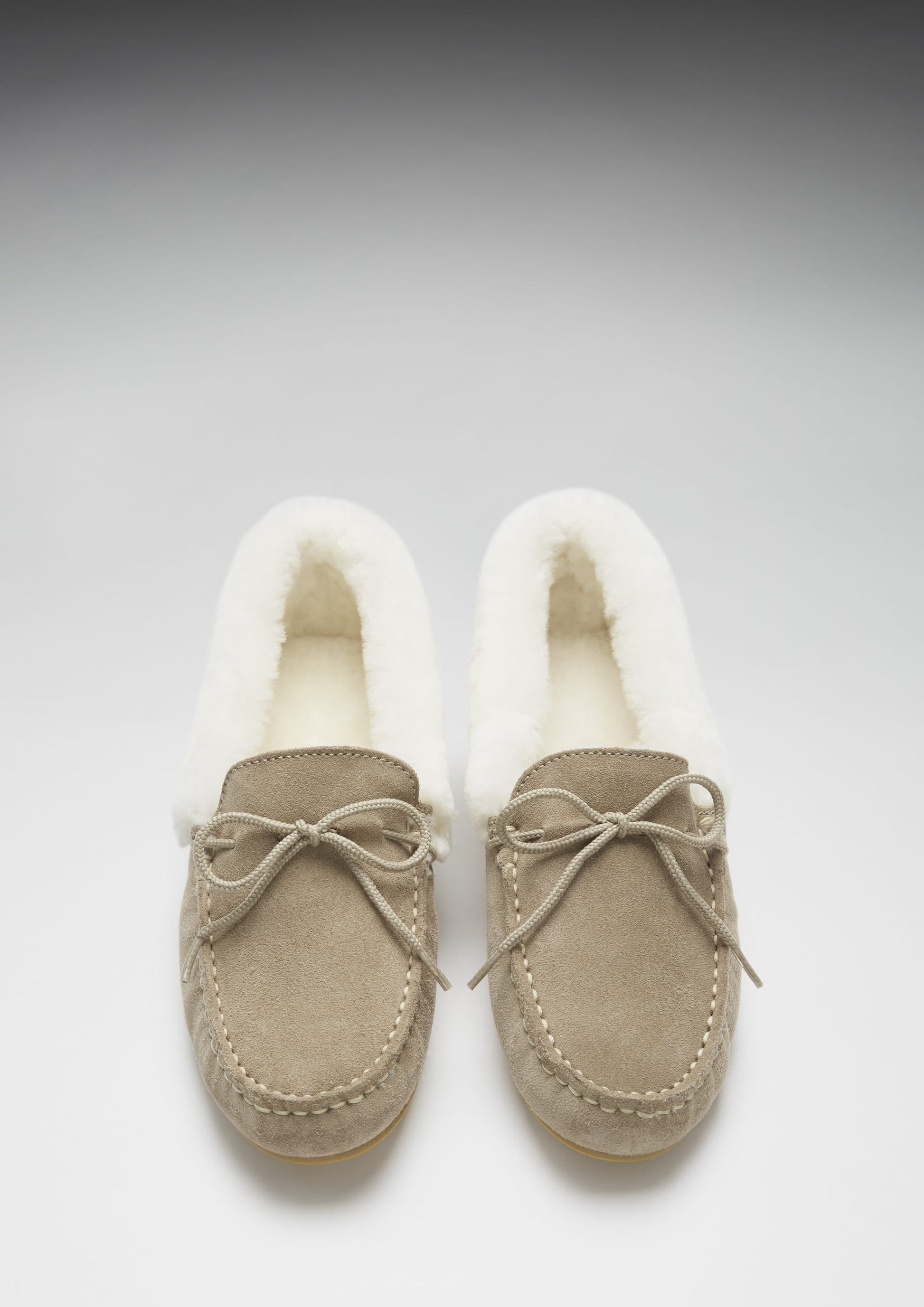 Women's slippers, sheepskin, taupe suede  