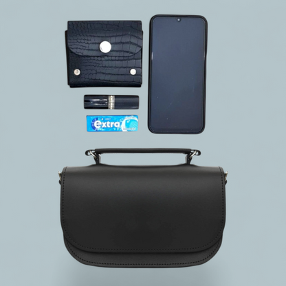 Aura Handmade Leather Bag - Black