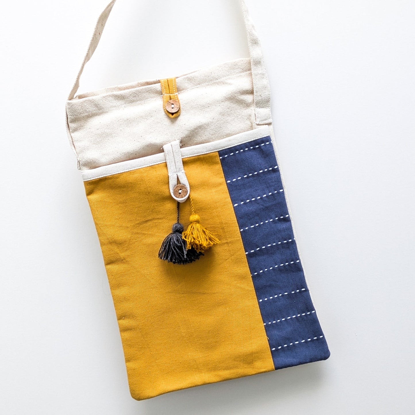 Handmade Cotton Canvas Crossbody Sling Bag  
