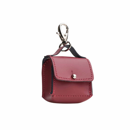 Handcrafted Mini bag charm -  Oxblood Red  