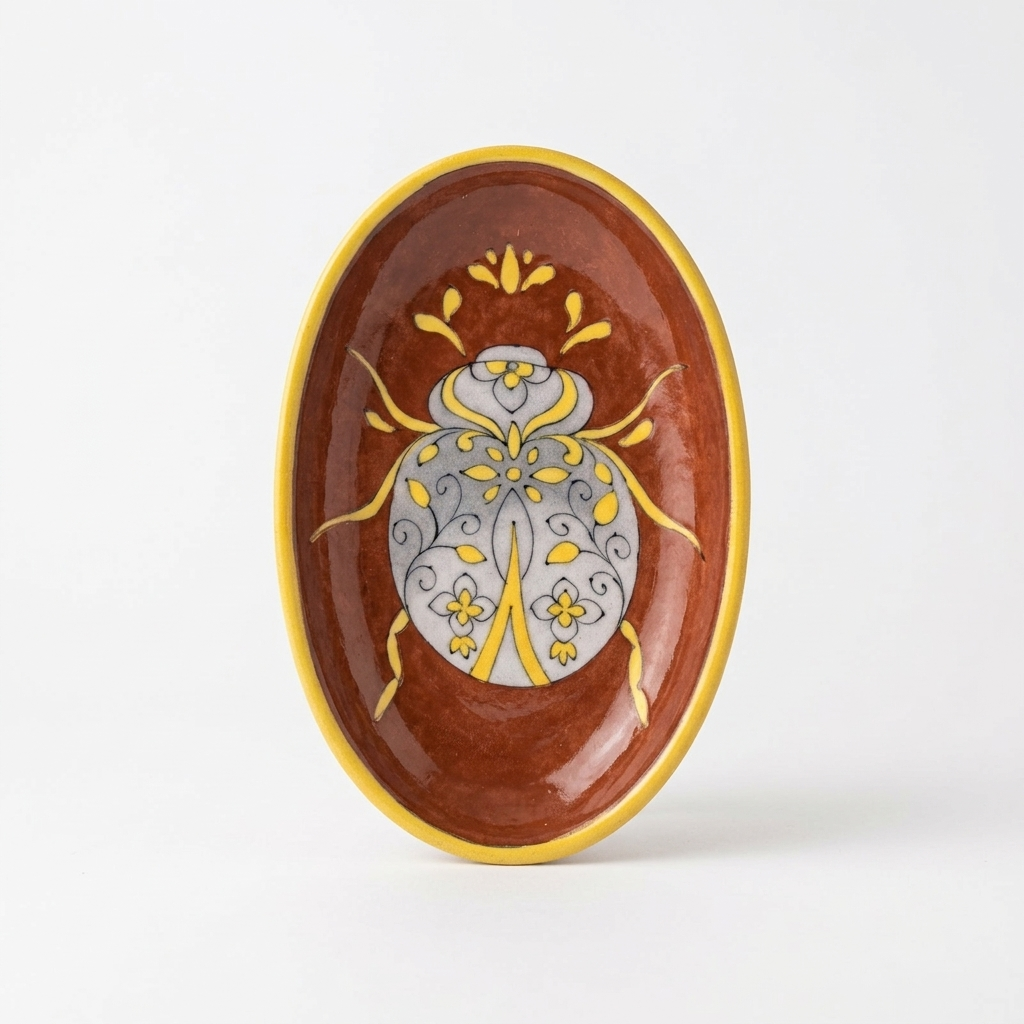 Blue Pottery Trinket Tray — Hand-Painted Ceramic Ring Dish | Jaipur Blue Pottery