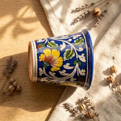 Blue Pottery Planter 4" — Handcrafted for Succulents & Herbs | Jaipur Blue Pottery