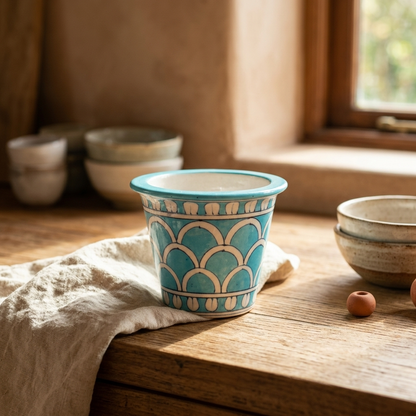 Blue Pottery Planter 4" — Handcrafted for Succulents & Herbs | Jaipur Blue Pottery