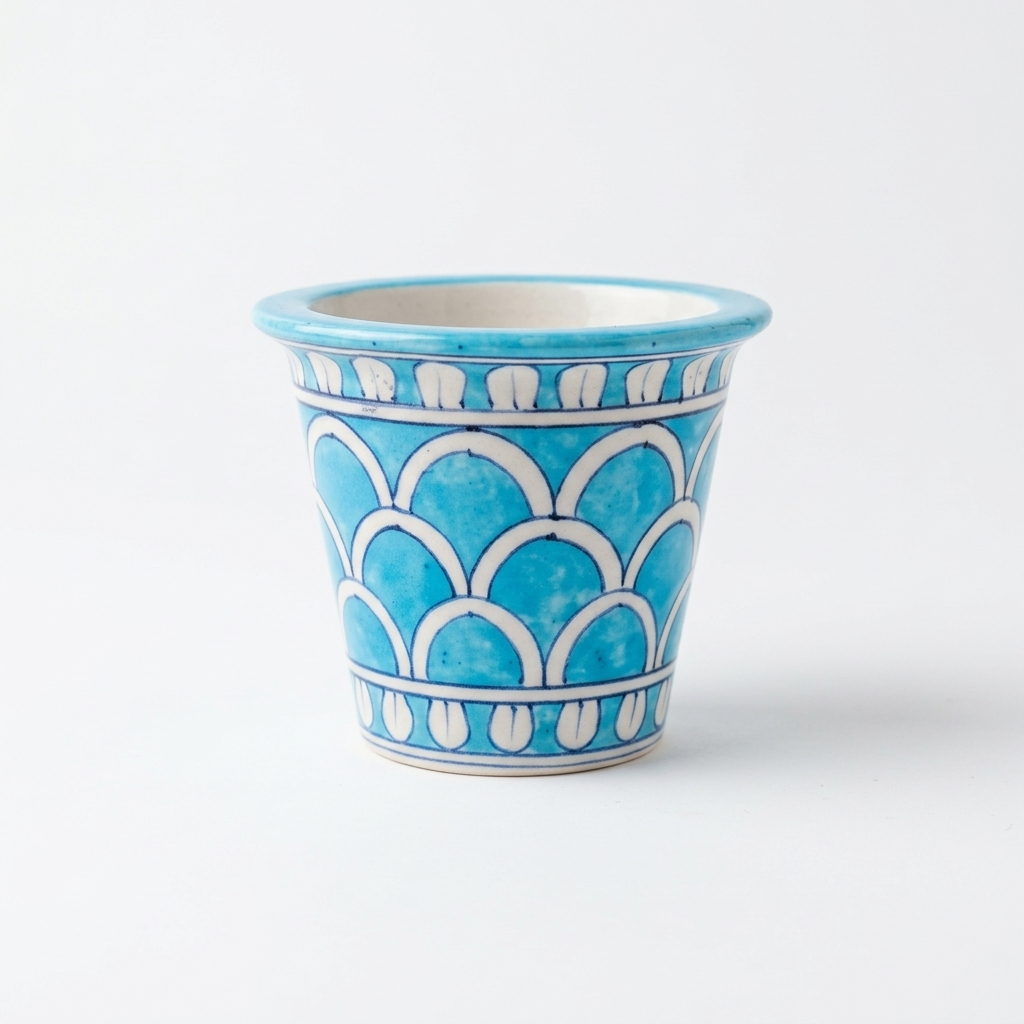 Blue Pottery Planter 4" — Handcrafted for Succulents & Herbs | Jaipur Blue Pottery