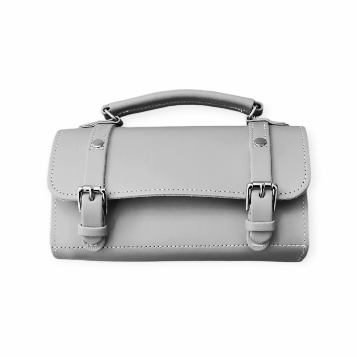 Handmade Leather Bowler Bag - Ghost Grey  