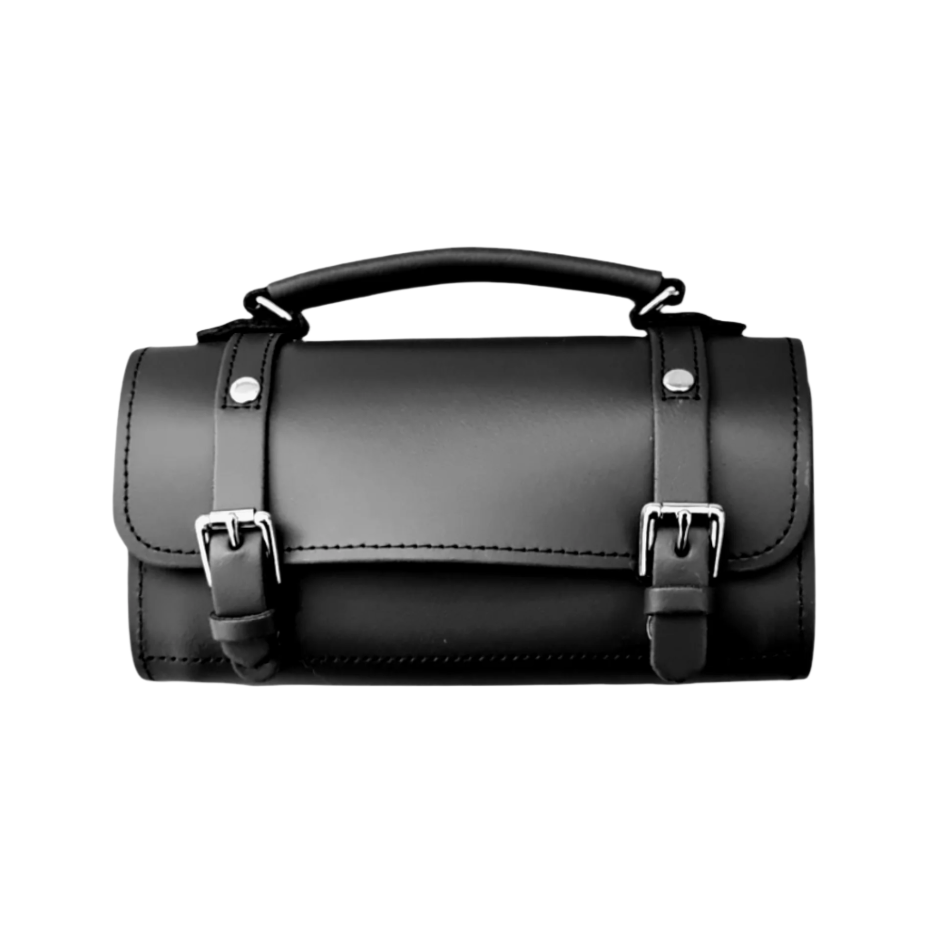 Handmade Leather Bowler Bag - Black  