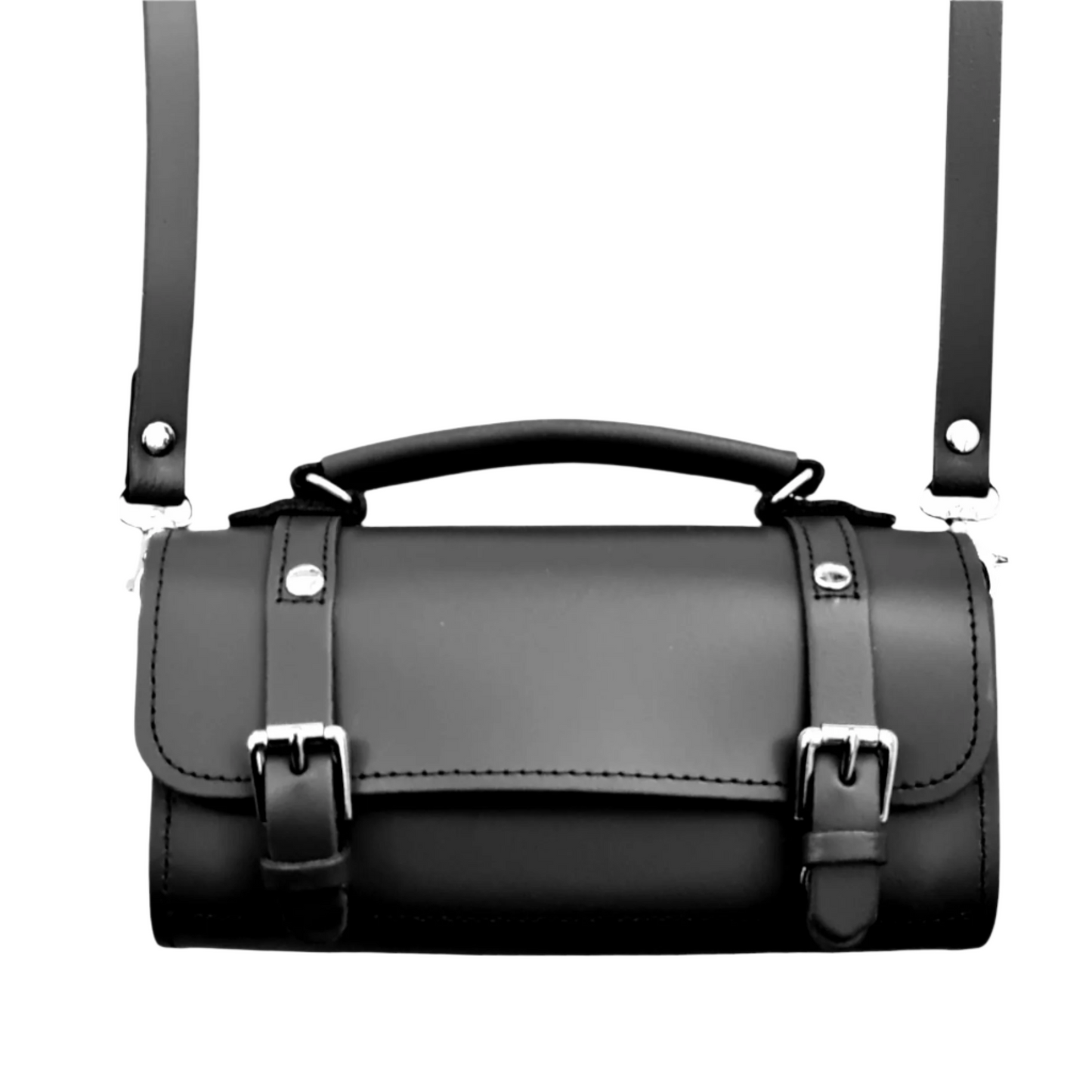 Handmade Leather Bowler Bag - Black  