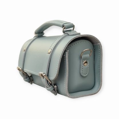 Handmade Leather Bowler Bag - Sea Green  