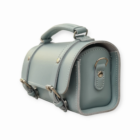 Handmade Leather Bowler Bag - Sea Green  