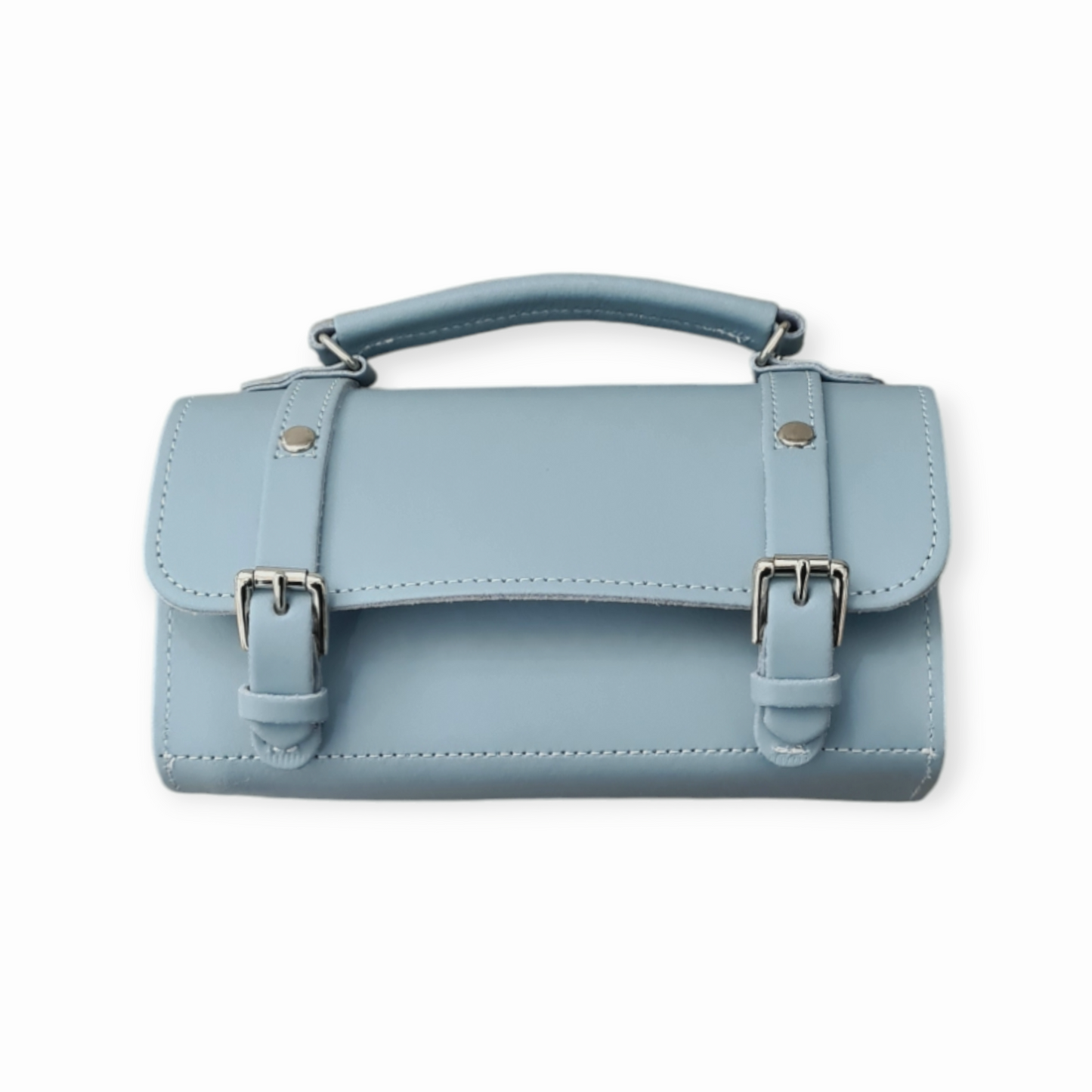 Handmade Leather Bowler Bag - Sea Green  