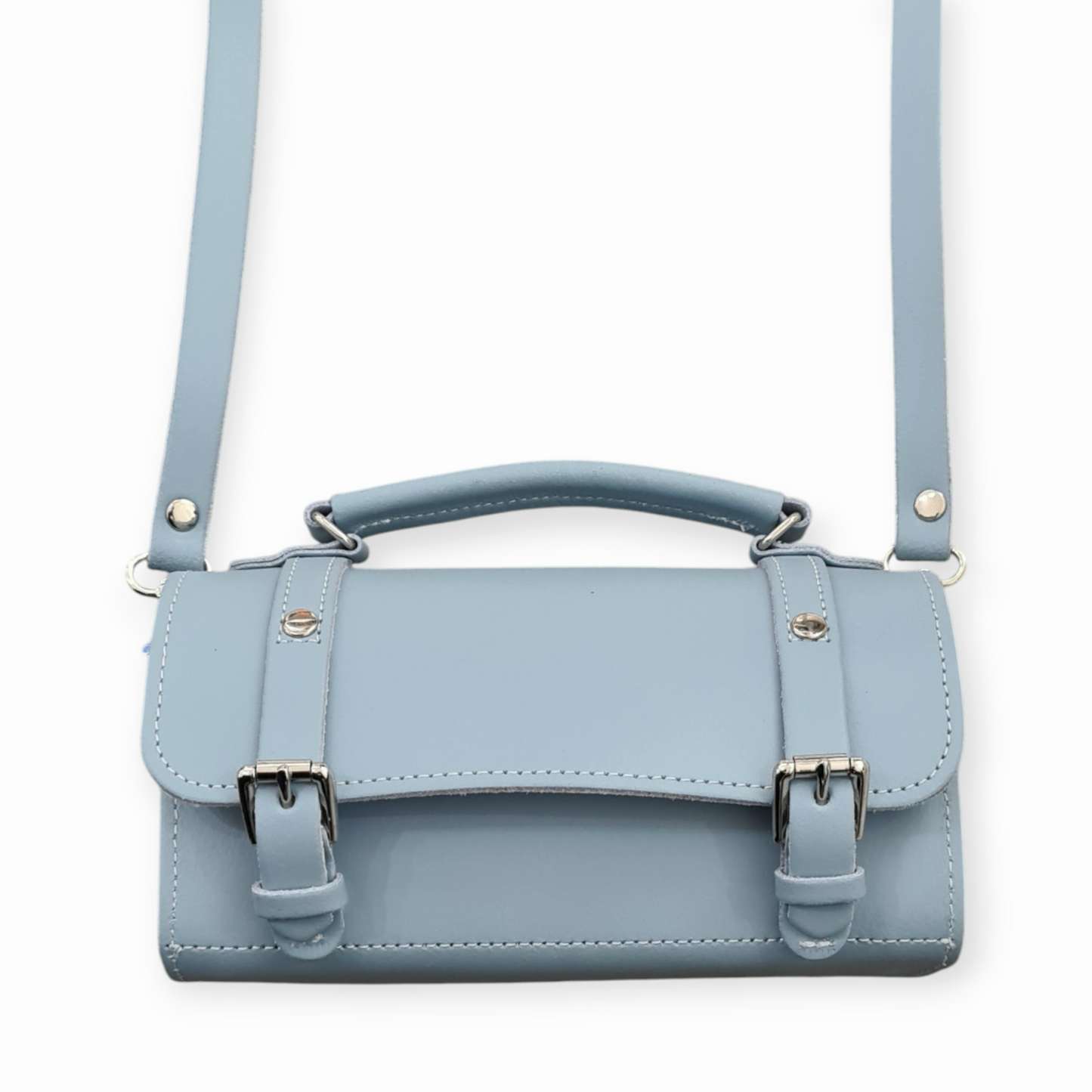 Handmade Leather Bowler Bag - Sea Green  