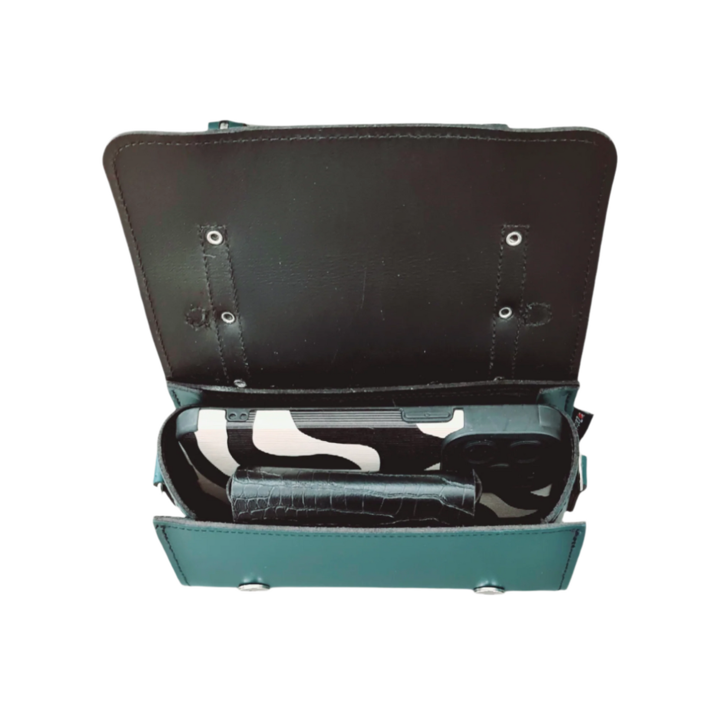 Handmade Leather Bowler Bag - Teal  