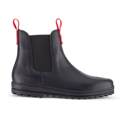 Busby Men's Winter Chelsea Boot, Black Leather  