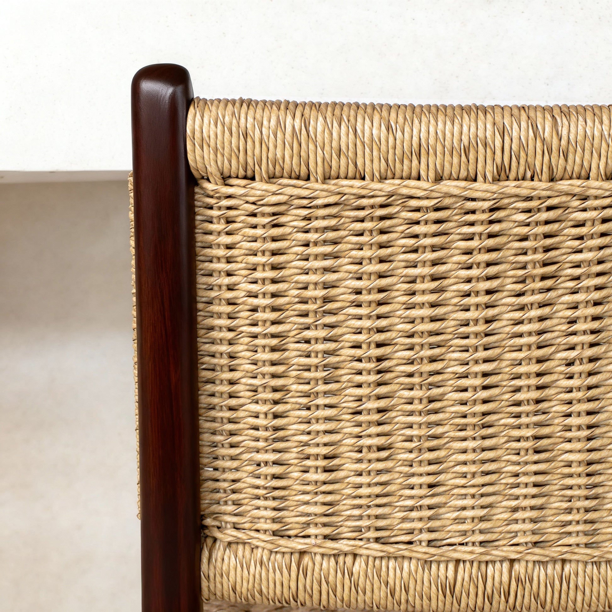 Zara Teak & Rattan Bar Stool - Chocolate  