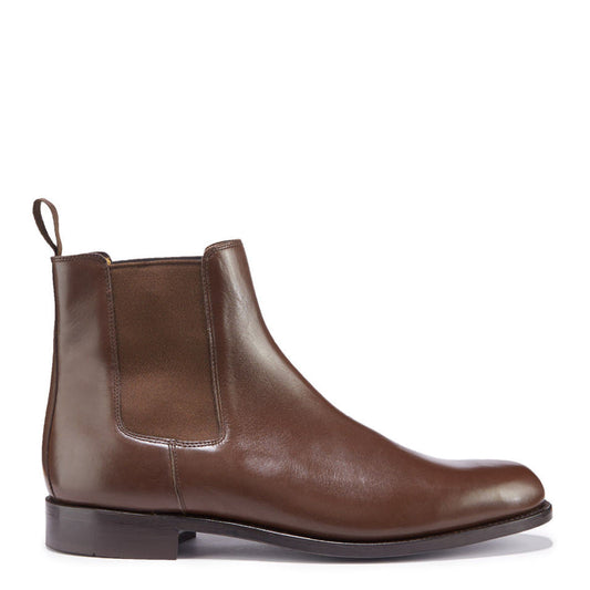 Brown Leather Chelsea Boots, Welted Leather Sole  