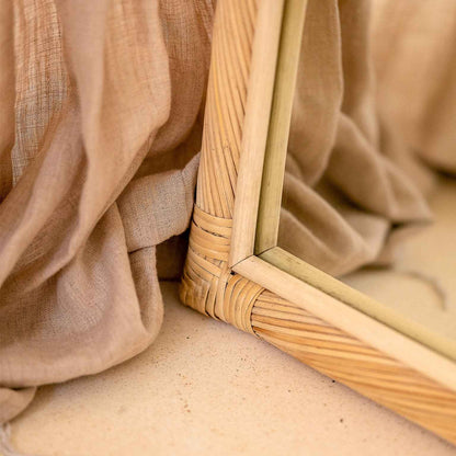 Citra Teak Leaning Mirror - Handcrafted Rattan & Teak Elegance