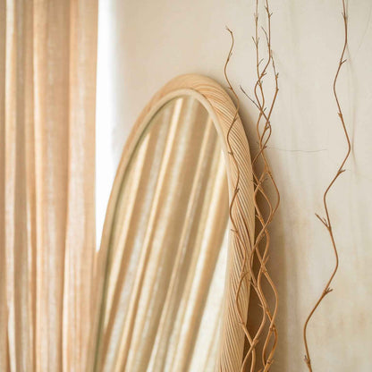 Citra Teak Leaning Mirror - Handcrafted Rattan & Teak Elegance