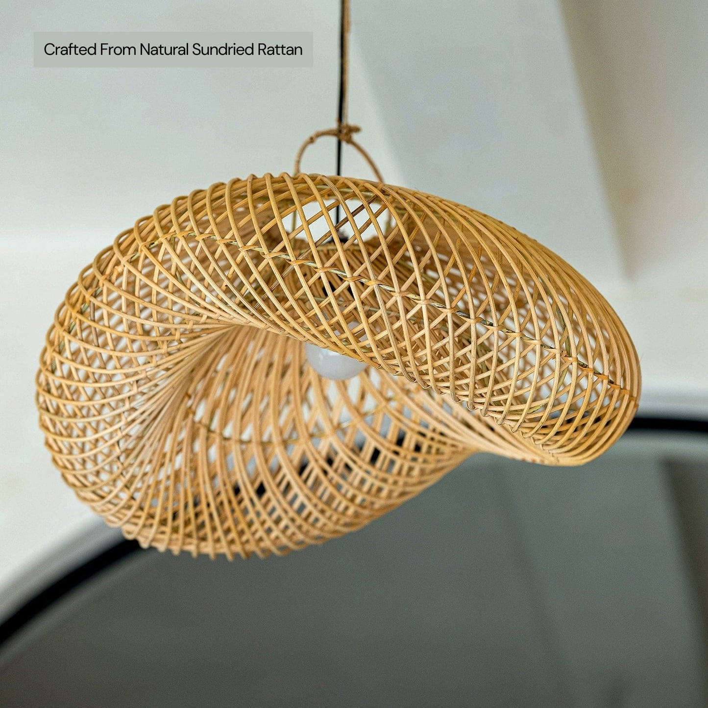 Surya Wilted Rattan Lamp Shade- Handmade- Rattan  