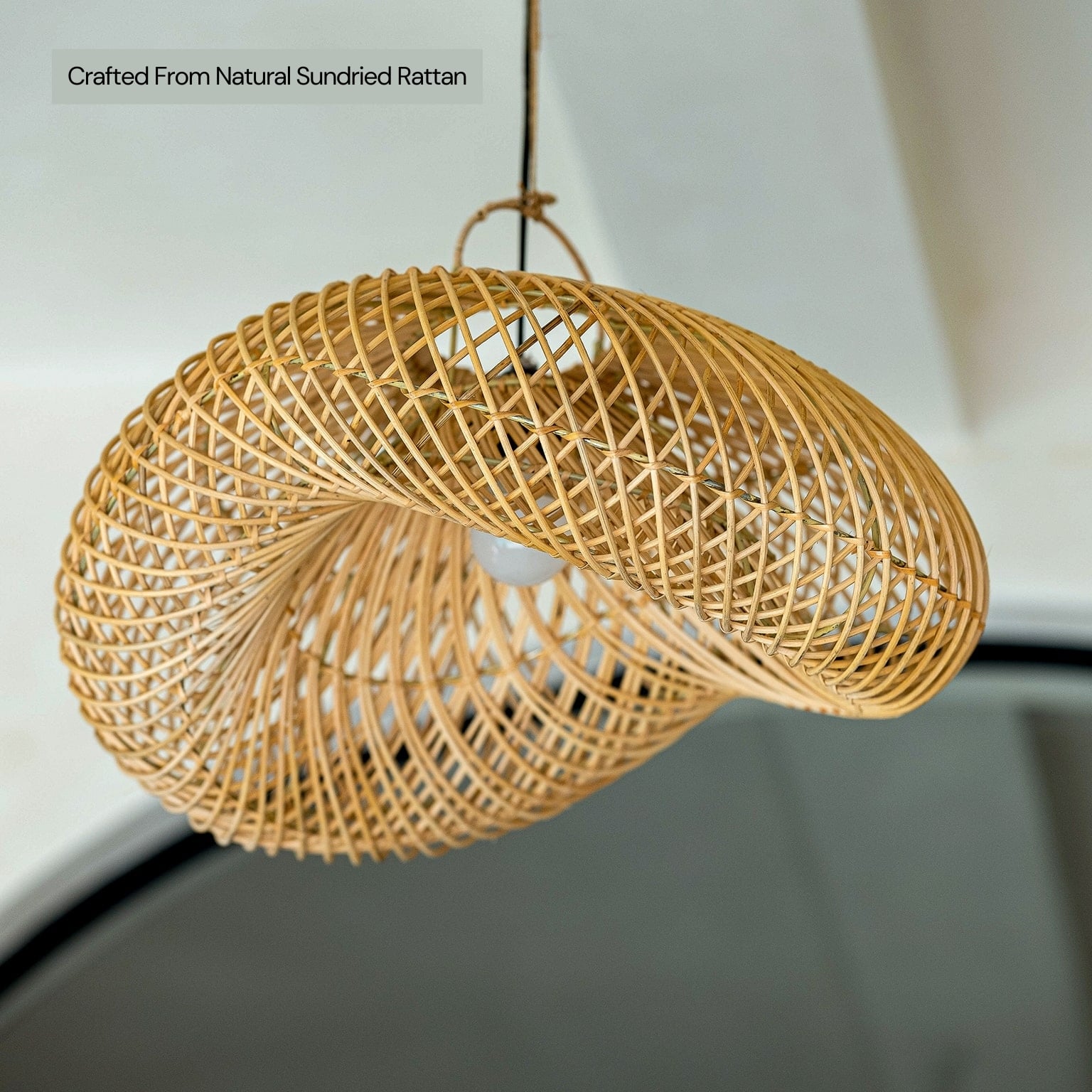 Surya Wilted Rattan Lamp Shade- Handmade- Rattan  