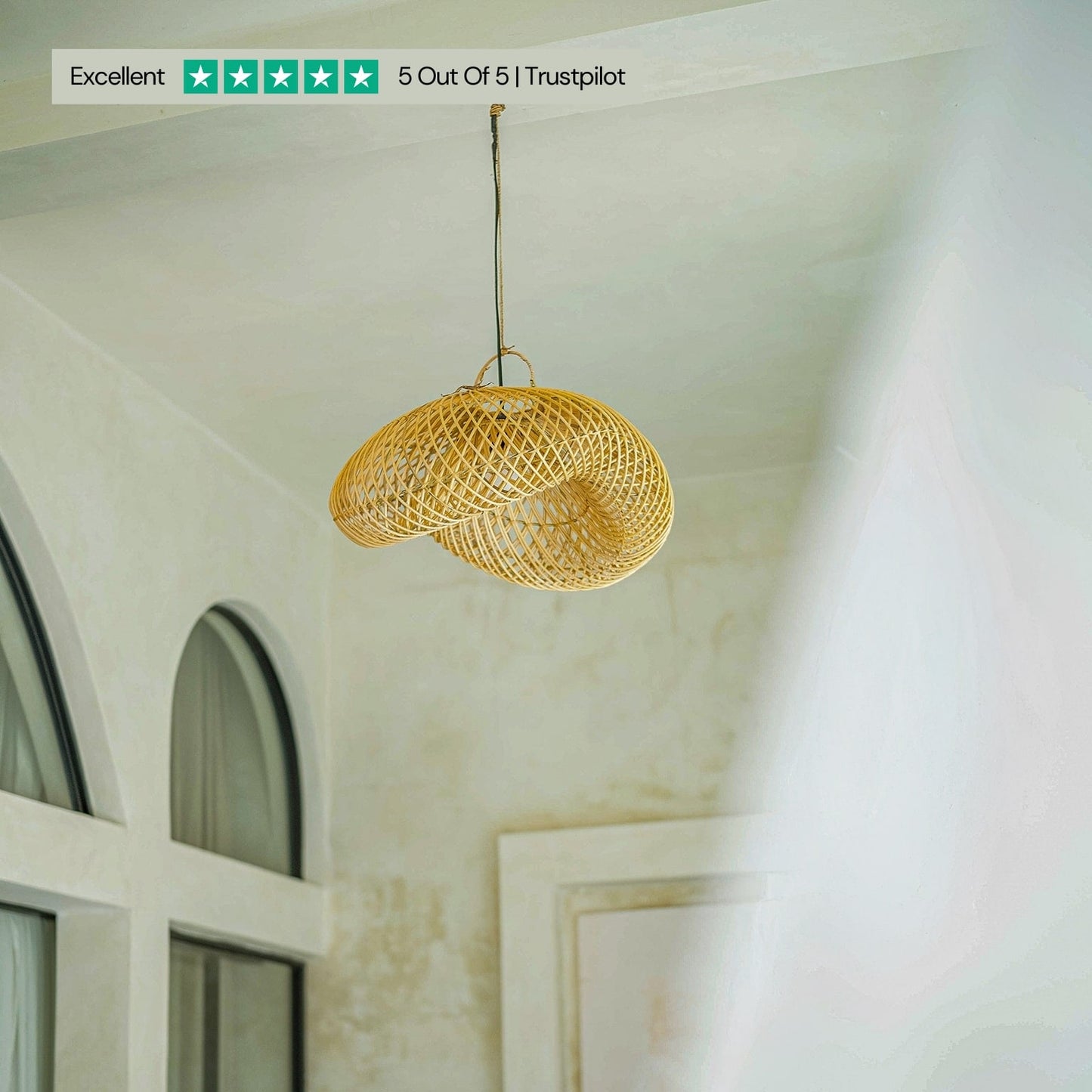 Surya Wilted Rattan Lamp Shade- Handmade- Rattan  