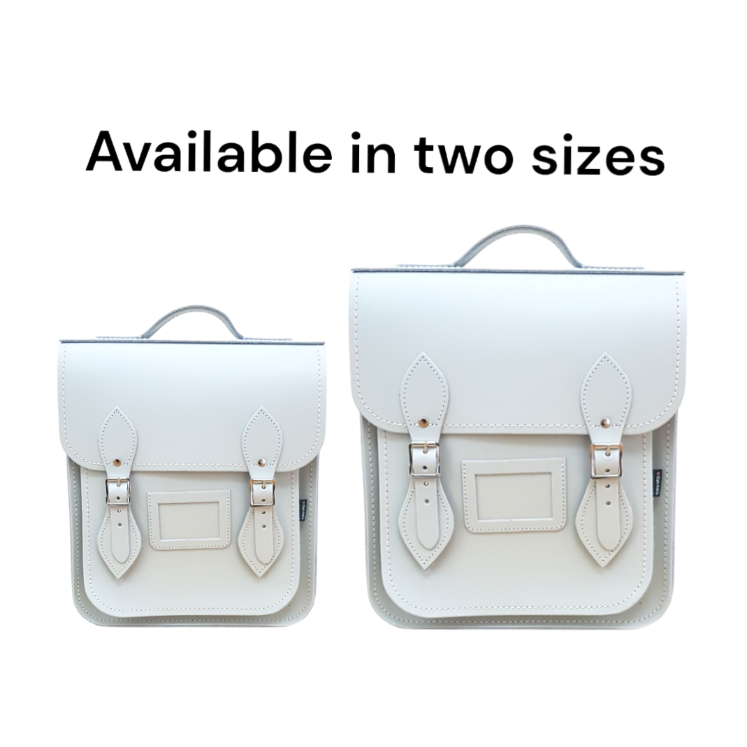Handmade Leather City Backpack - Eggshell  