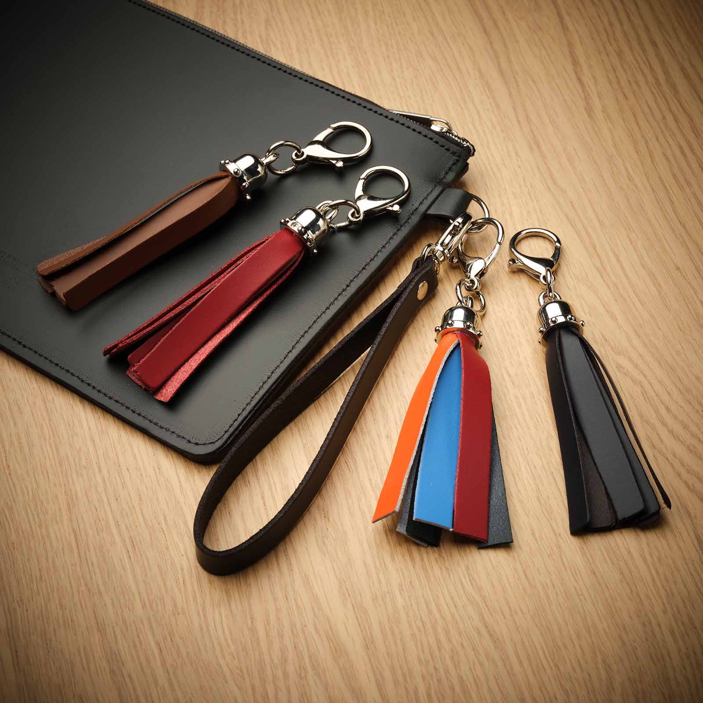 Mini tassel bag charm - Dark Brown  