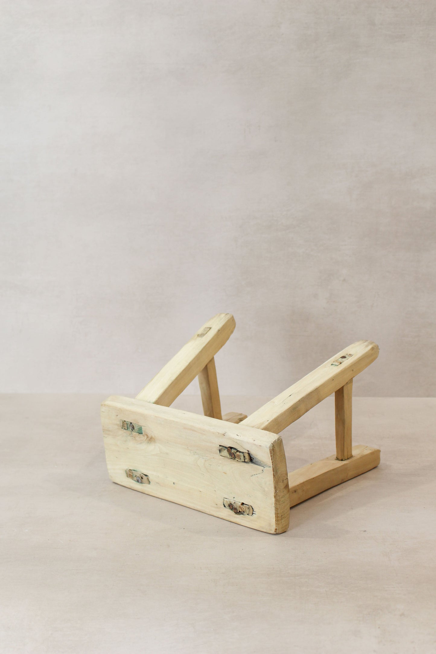 Vintage Rustic Elm Wood Stool - Small - No 19  