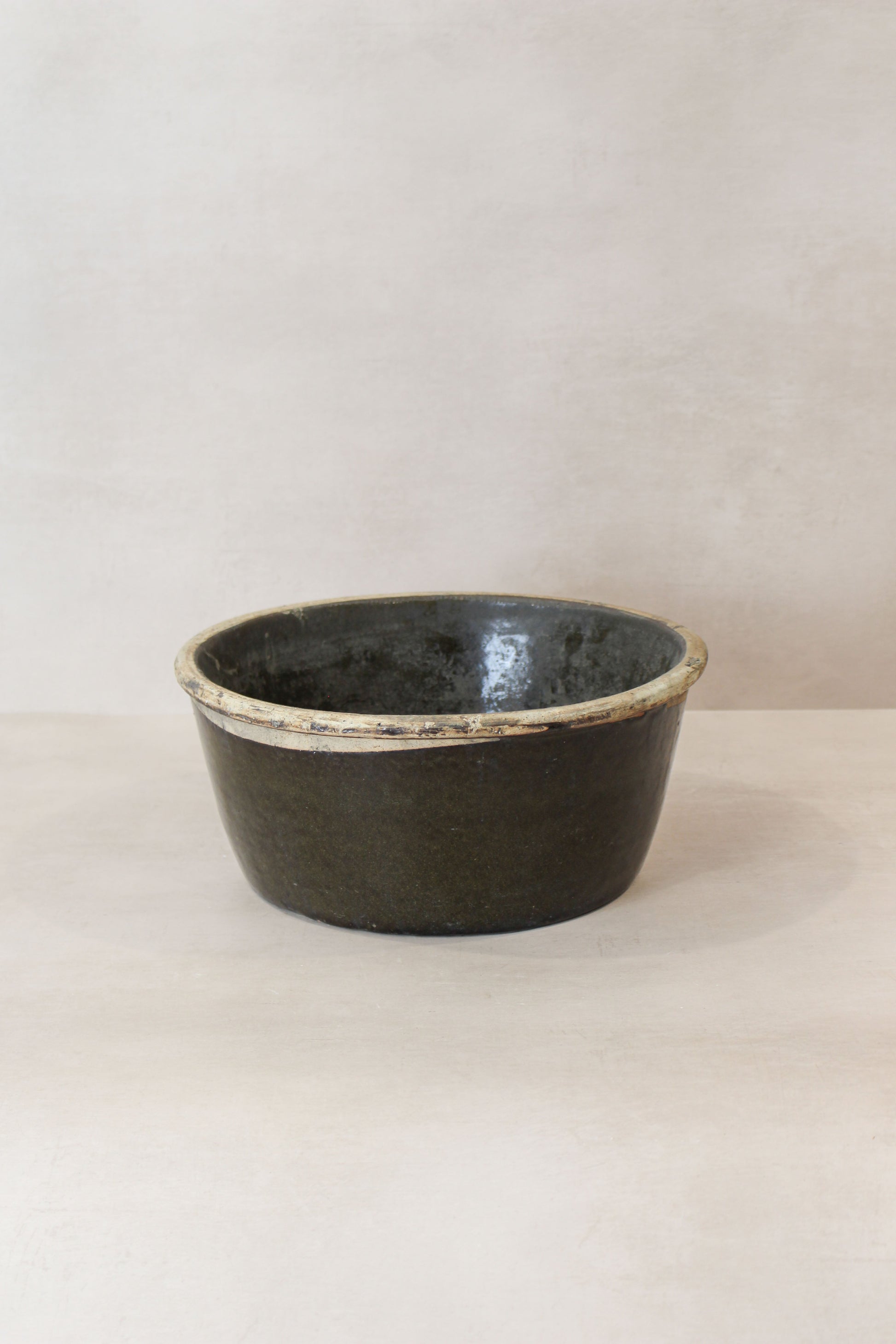 Wabi Sabi Antique Dark Glazed Terracotta Bowl Small- LBB 04  