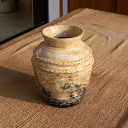 Kuno Handmade Textured Ceramic Vase - Unique Home Decor Piece