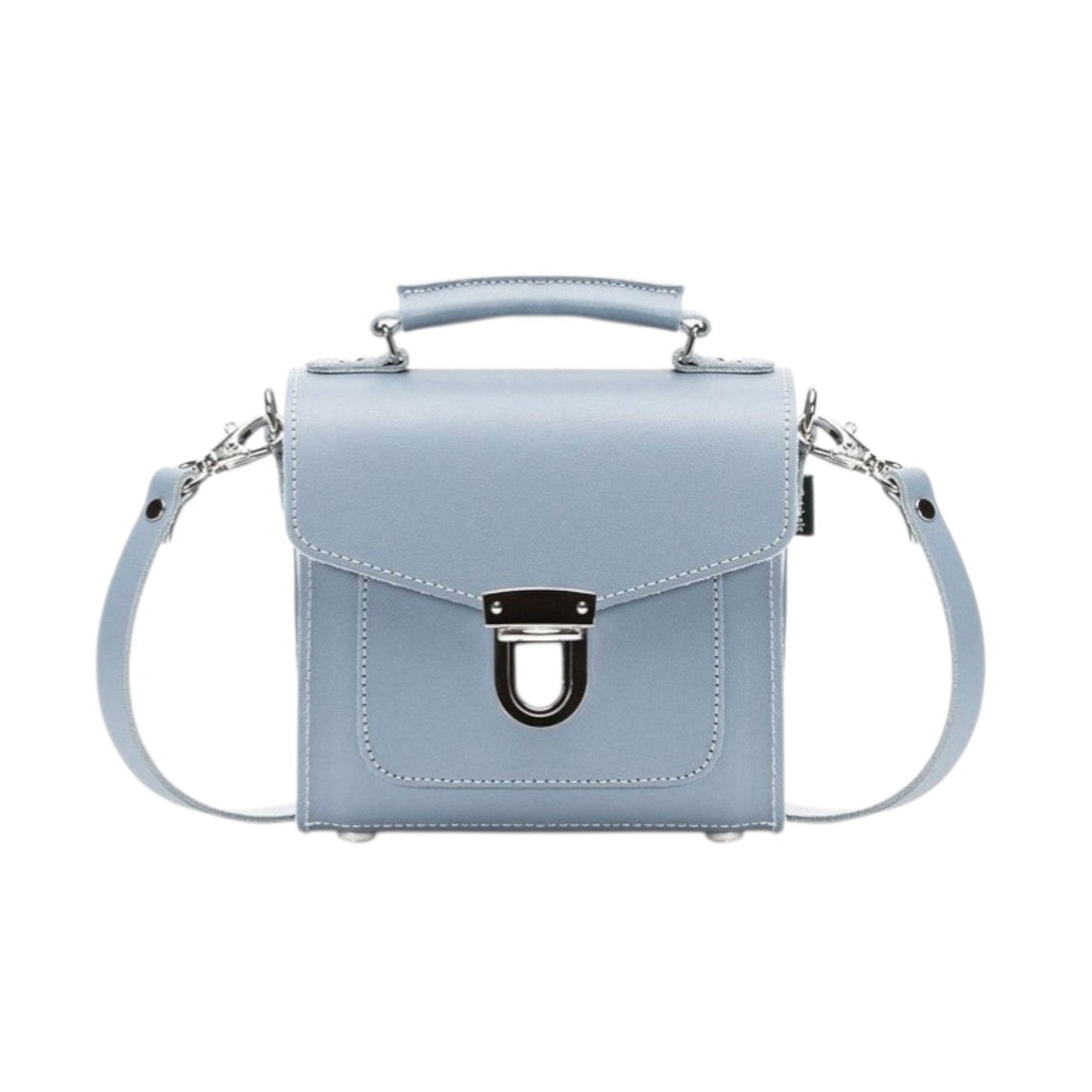 Handmade Leather Sugarcube Handbag - Lilac Grey