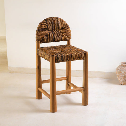 Handmade Loka Banana Leaf Bar Stool  