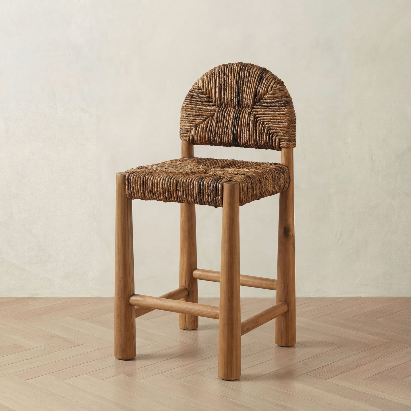 Handmade Loka Banana Leaf Bar Stool