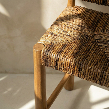 Handmade Loka Banana Leaf Bar Stool