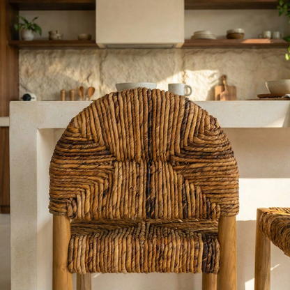 Handmade Loka Banana Leaf Bar Stool