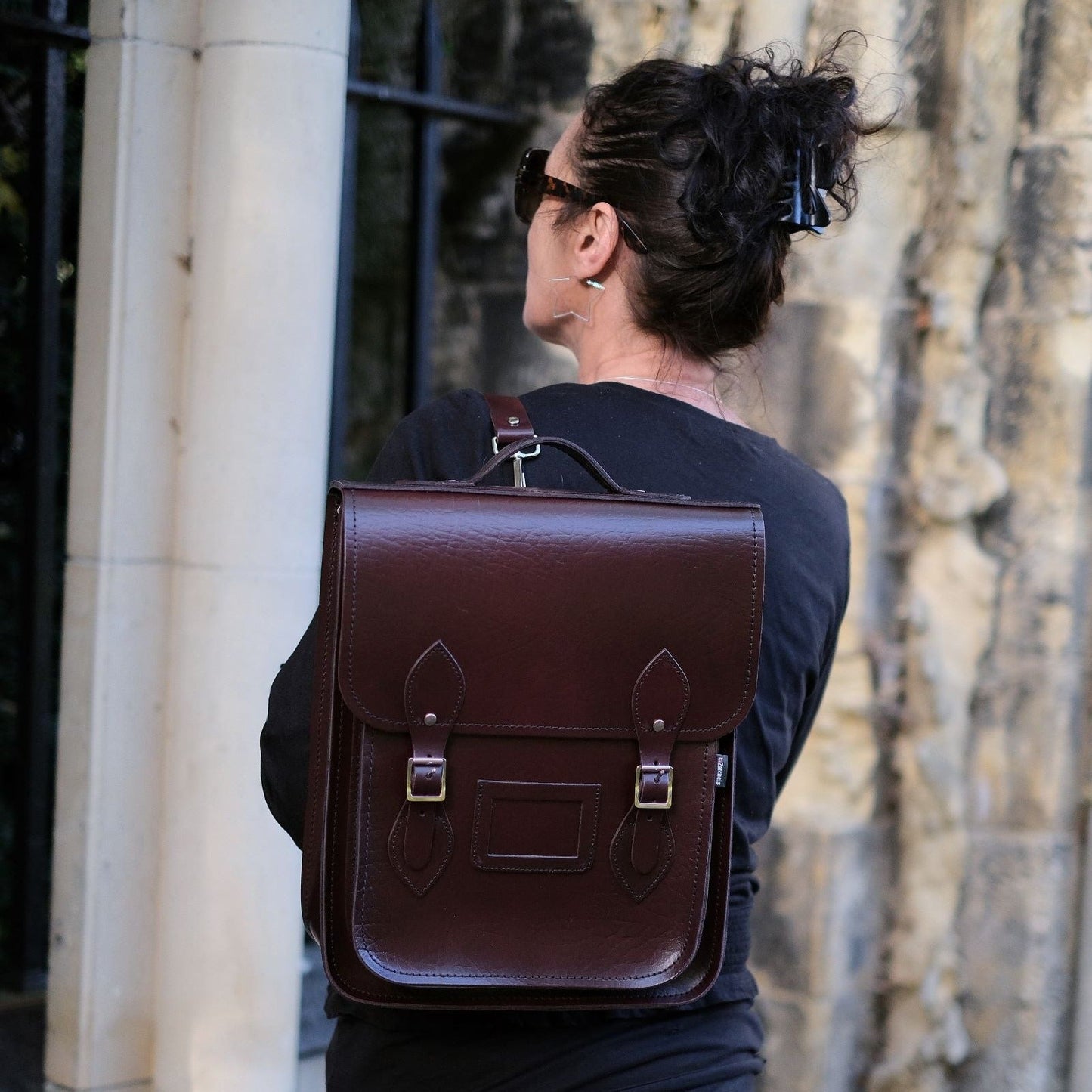 Handmade Leather City Backpack - Marsala Red Executive  