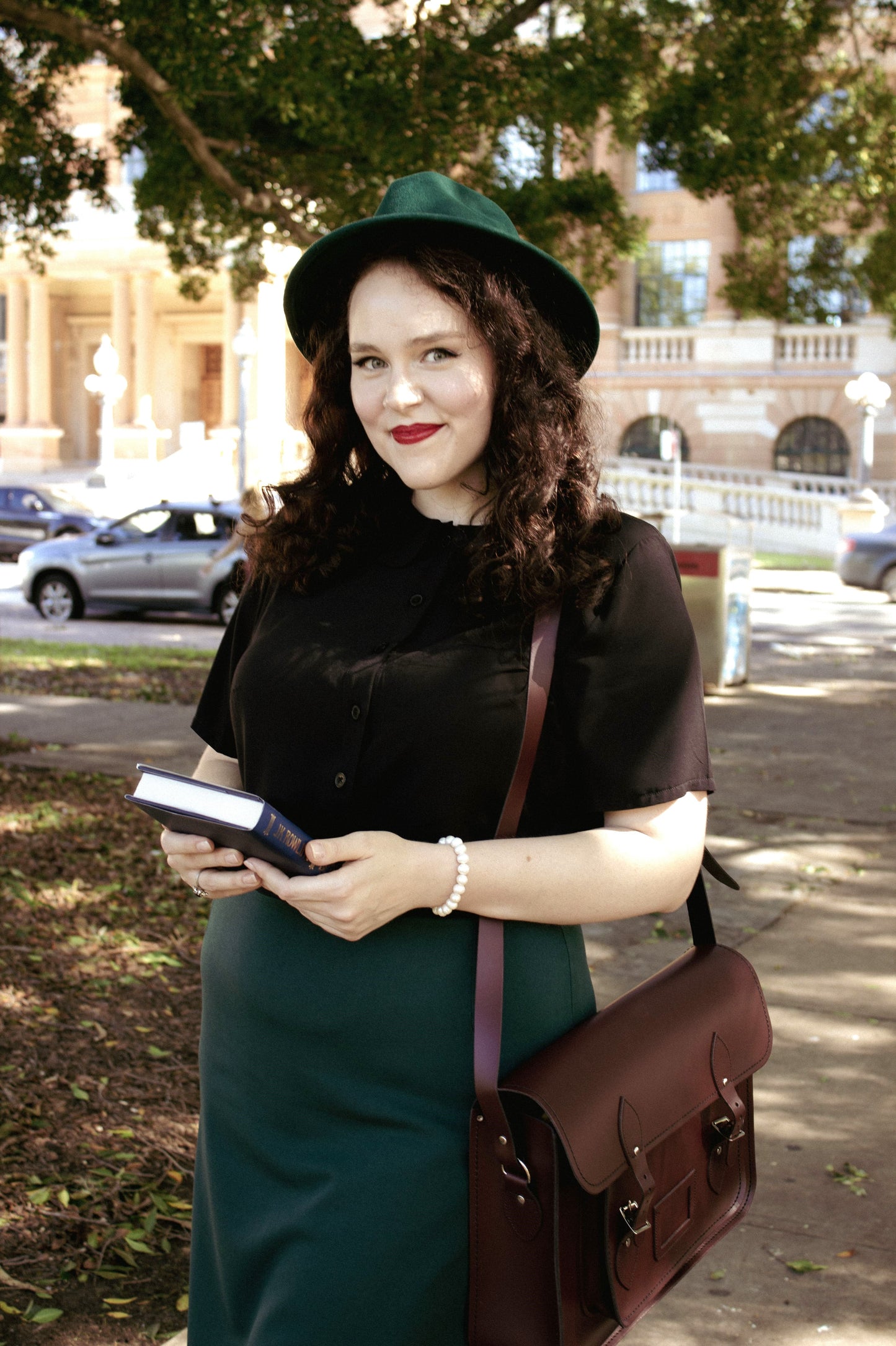 Handmade Leather Satchel - Marsala Red  