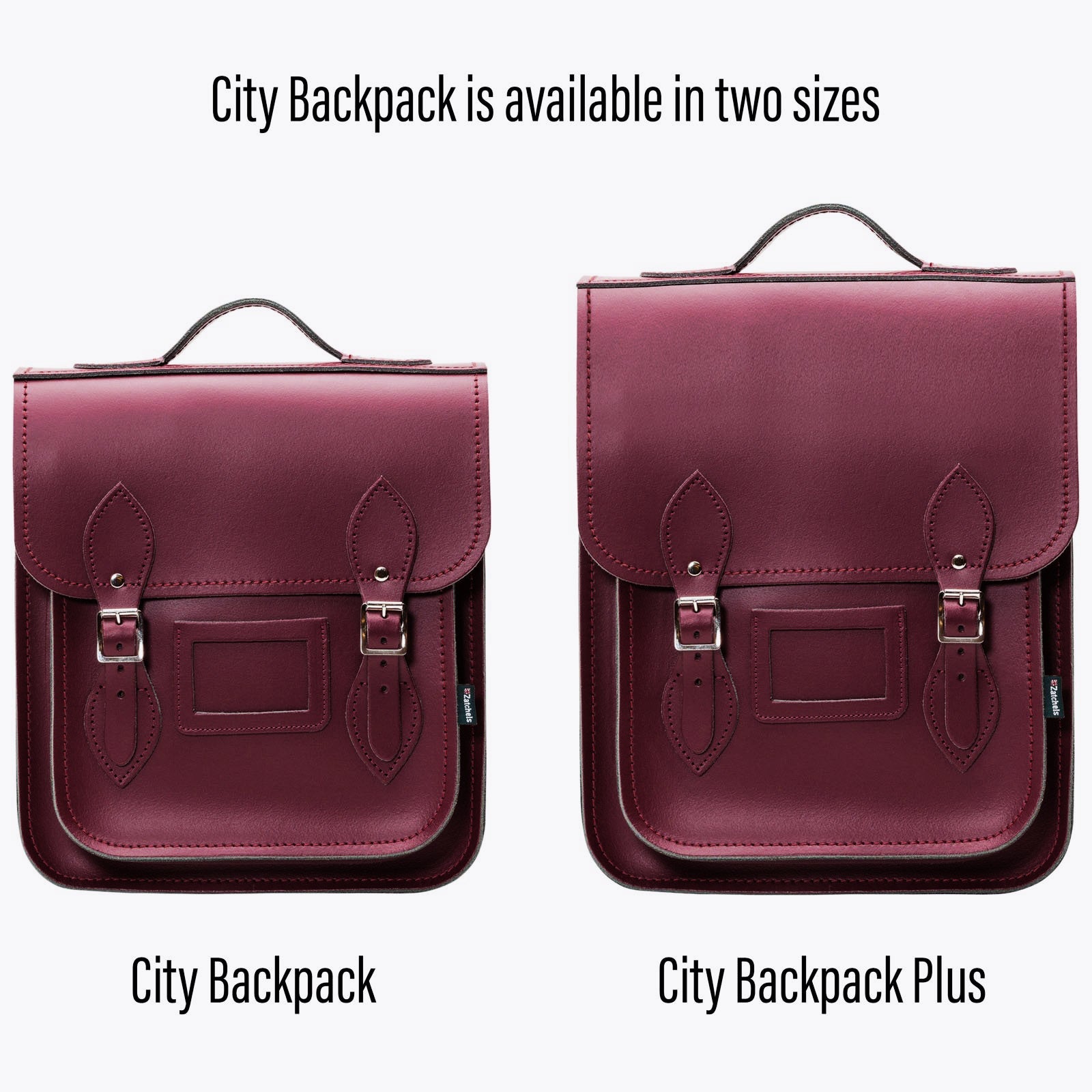Handmade Leather City Backpack - Marsala Red  