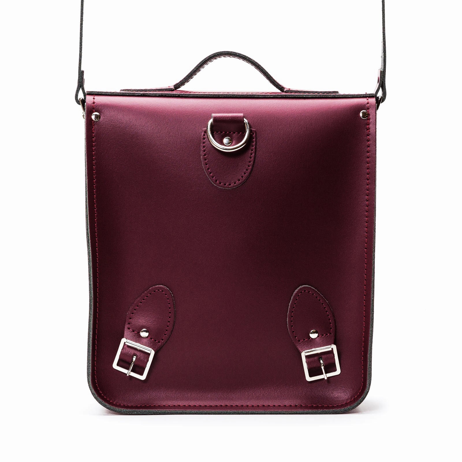 Handmade Leather City Backpack - Marsala Red  