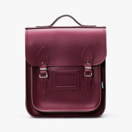 Handmade Leather City Backpack - Marsala Red  