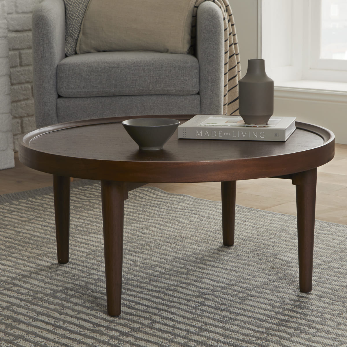 Norway Walnut Round Coffee Table  