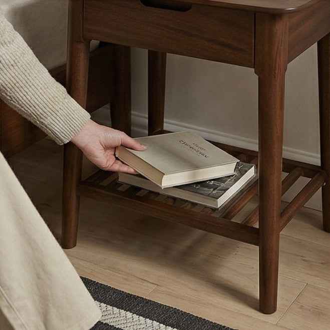 Norway Dark Walnut Bedside Table