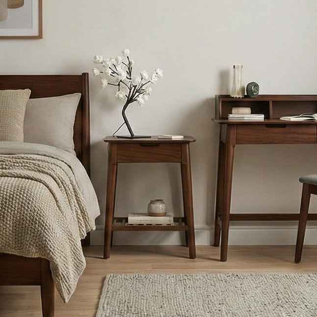 Norway Dark Walnut Bedside Table