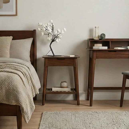 Norway Dark Walnut Bedside Table