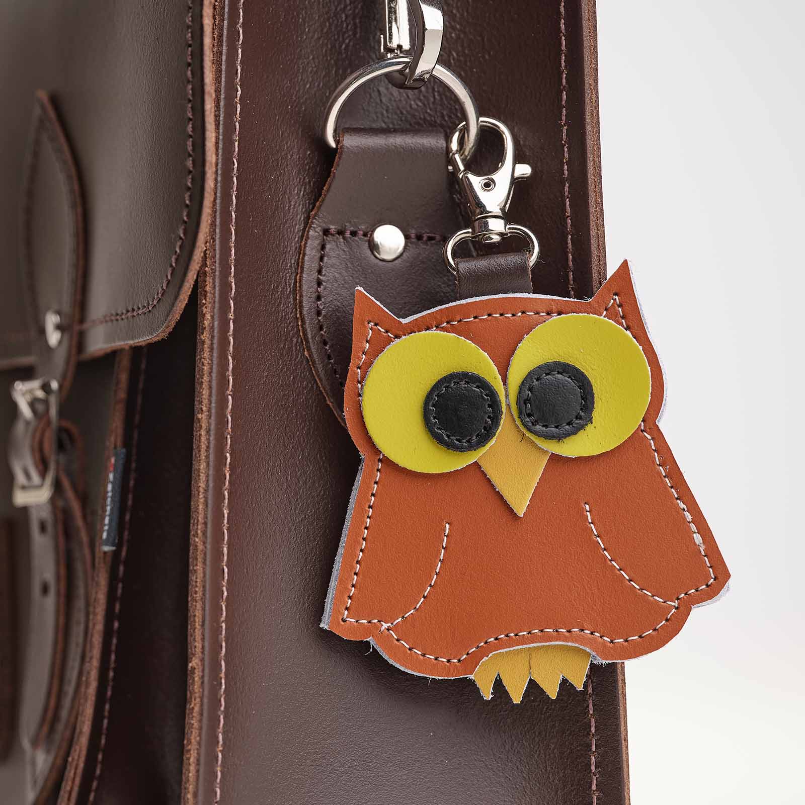 Owl bag charm - Burnt Orange  
