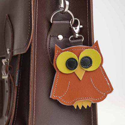 Owl bag charm - Burnt Orange  