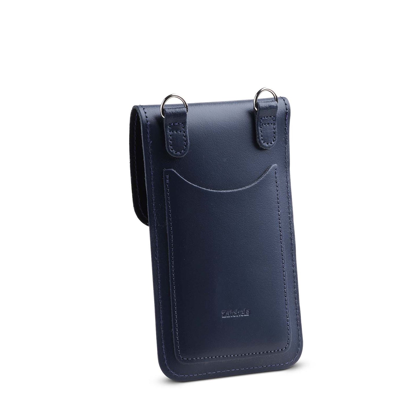 Handmade Leather Mobile Phone Pouch Plus - Navy Blue  